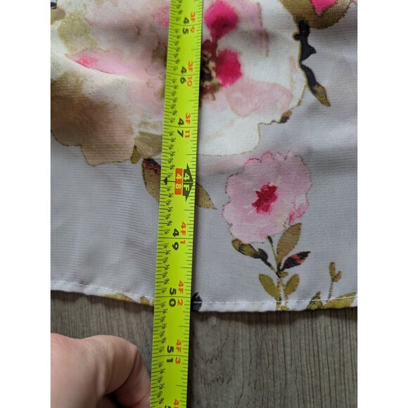 Anne Klein Floral Sleeveless Maxi Dress With Waist Tie & Light Pink Print XL - Picture 4 of 5